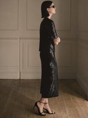 Mango Sequin Midi Skirt